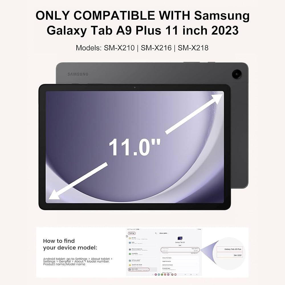 Amazon.com: Galaxy Tab A9 Plus Case with Keyboard, Touch